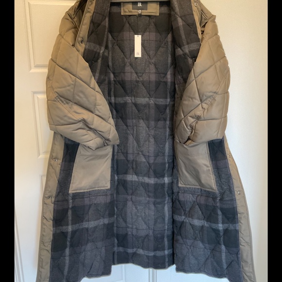 Banana Republic Men’s Oversized Quilted Carcoat - L/XL. Light olive green - Picture 4 of 9